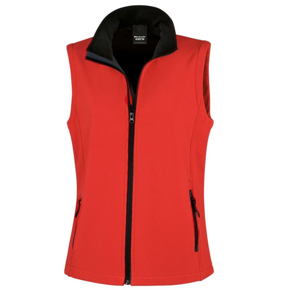 Result Womens/Ladies Softshell Body Warmer / Red/Black